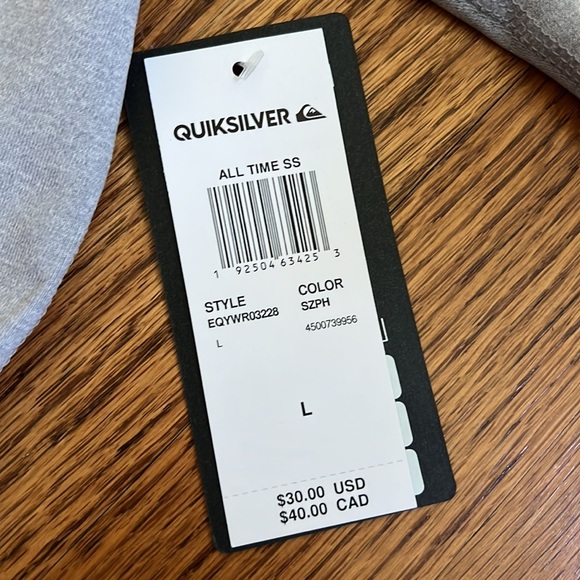 QUIKSILVER All Time Short Sleeve Rashguard Sunshirt UPF 50+ - Picture 2 of 5